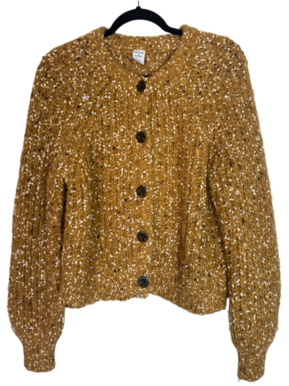 Melrose and Market Marigold Chunky Knit Button-Front Small Cardigan